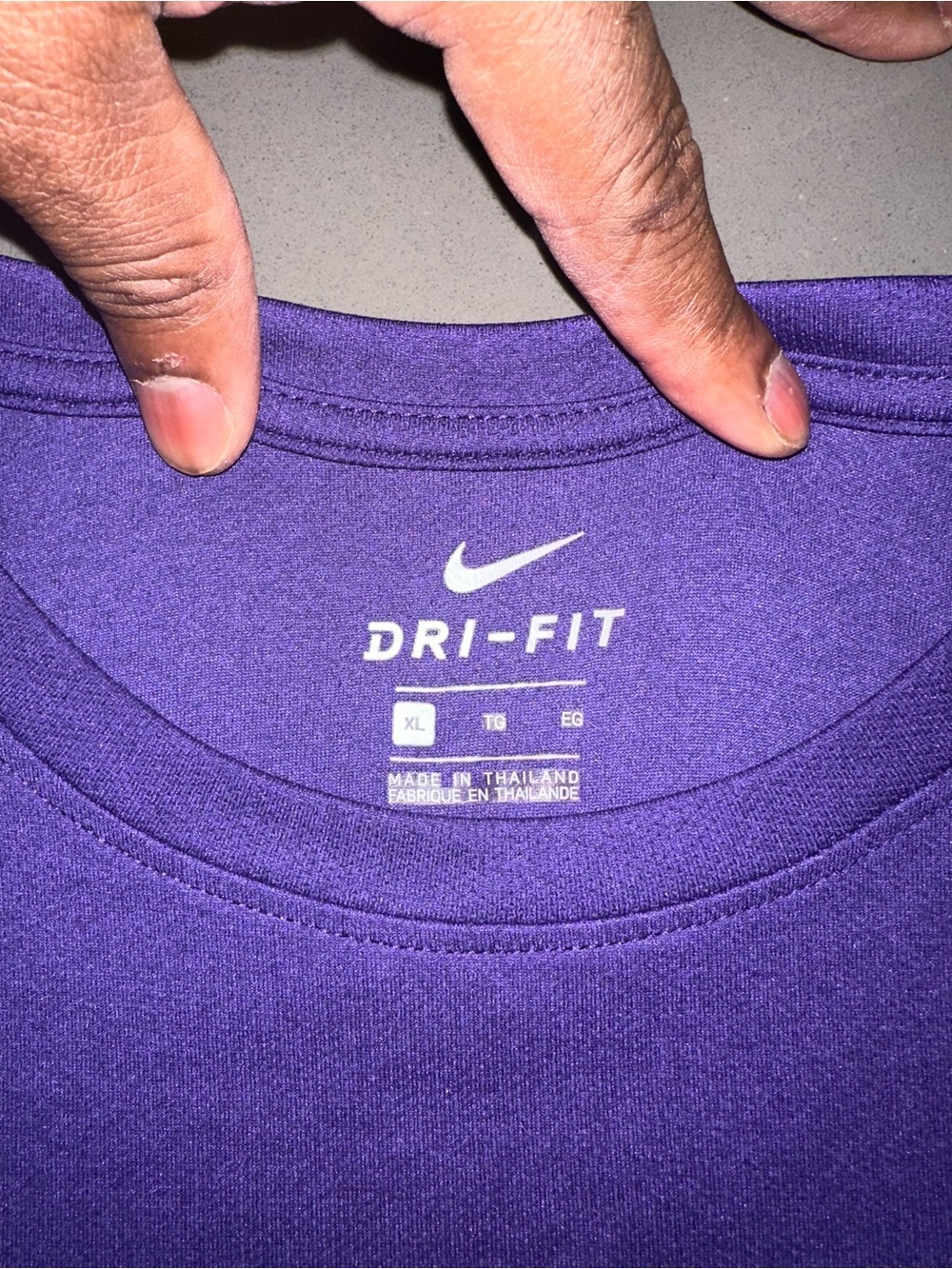 Nike Purple Short-Sleeve Logo Tee with White Swoosh - Picture 2 of 2